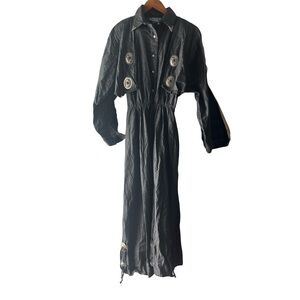 Saisa Vintage Cowboy Western Rodeo Maxi Dress Buckles